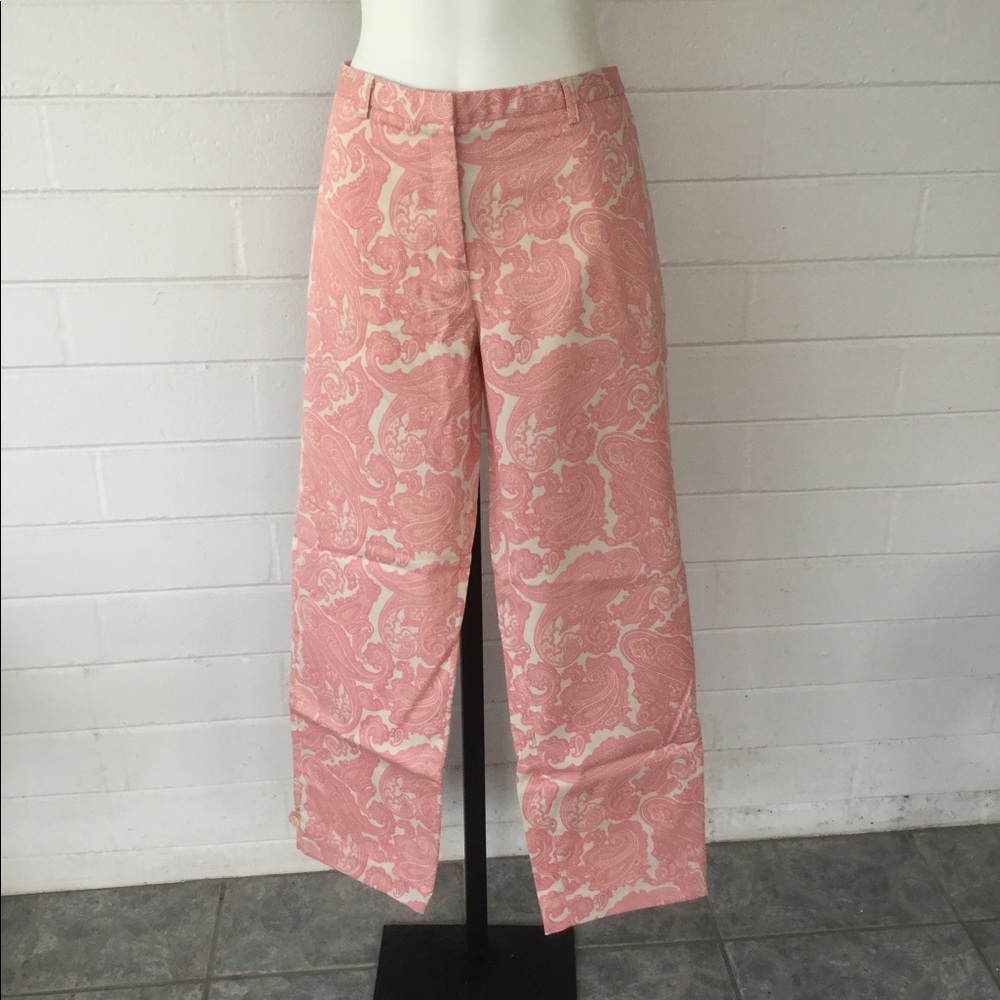 J. Crew Favorite Fit Pink Paisley Capri Pants 6